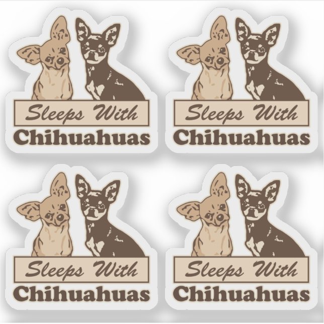Sticker Dors Avec Chihuahuas Drôle Coupe Contour (Devant)