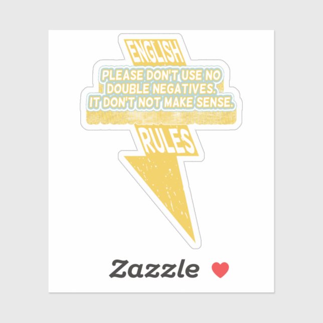 Sticker Double lecture négative de l'anglais (Feuille)