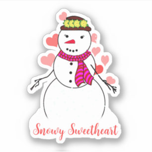 Sticker Douce Petite Fille de Neige