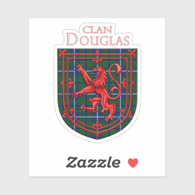 Sticker Douglas Tartan Scottish Plaid Lion Rampant (Feuille)