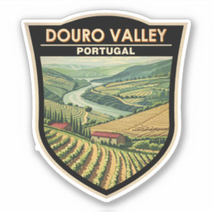 Sticker Douro Valley Portugal Travel Art Vintage
