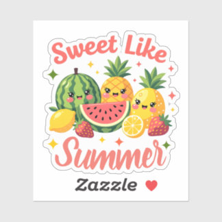Sticker Doux comme les amis de fruits Kawaii d'été