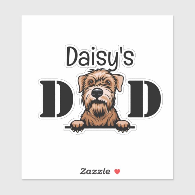 Sticker Doux Revêtu Feu Terrier Papa Personnalisé (Feuille)
