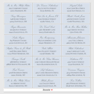 Sticker Dove Blue Elegant Script 24 Mariage Adresse du cli