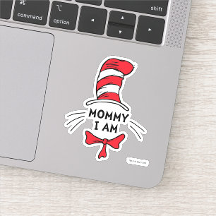 Sticker Dr Seuss   Chat dans le Casquette - Maman Je suis