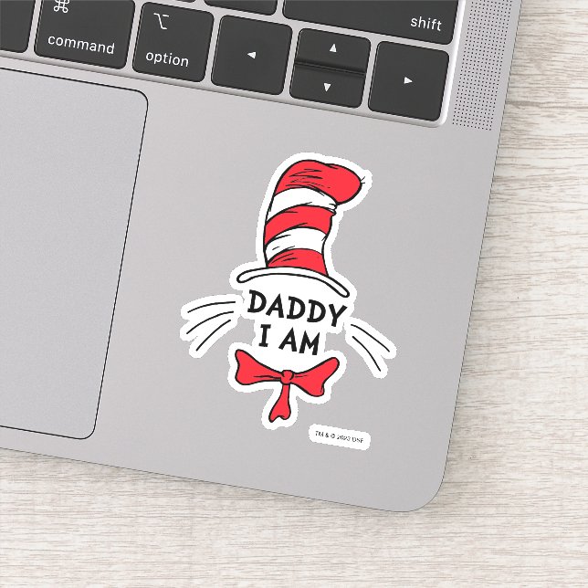 Sticker Dr Seuss | Chat dans le Casquette - Papa Je suis (Détail)