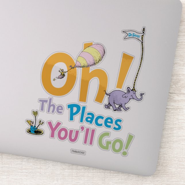 Sticker Dr Seuss | Oh, les endroits où vous irez ! (Détail)