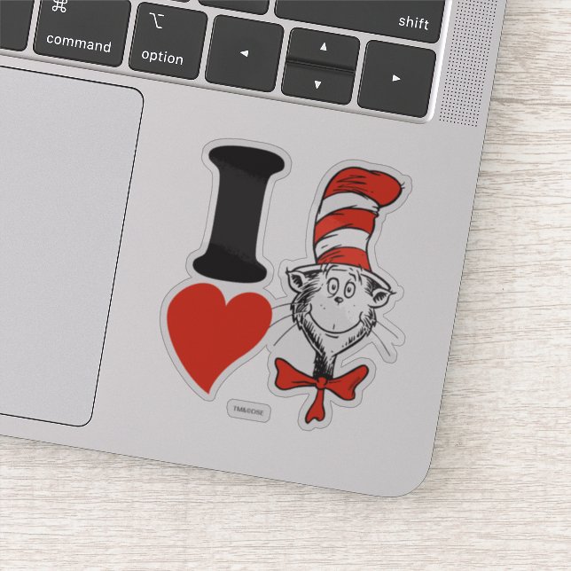 Sticker Dr Seuss Valentine| J'entends le chat dans le Casq (Détail)
