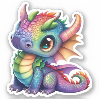 Sticker Dragon arc-en-ciel