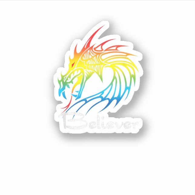 Sticker Dragon Believer Imagine This Gift For Dragon Fans  (Devant)
