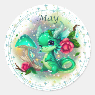 Sticker Dragon Birthstone May Emerald