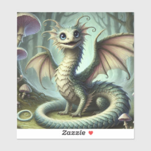 Sticker Dragon Jabberwocky Mignon Créature Fantastique Art