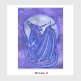 Sticker Dragon lune avec lune par Renee Lavoie