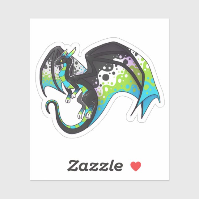 Sticker Dragon Quoisexuel Pride (Feuille)