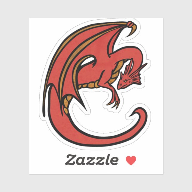 Sticker Dragon rouge (Feuille)