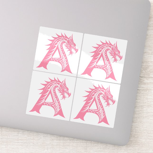 Sticker Dragon Styled Letter A, Dragon Alphabet, Monogram (Détail)