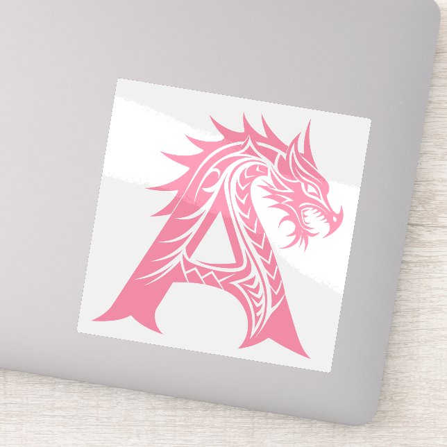 Sticker Dragon Styled Letter A, Dragon Alphabet, Monogram (Détail)