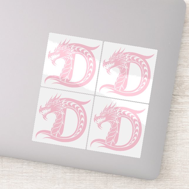 Sticker Dragon Styled Letter D, Dragon Alphabet, Monogram (Détail)