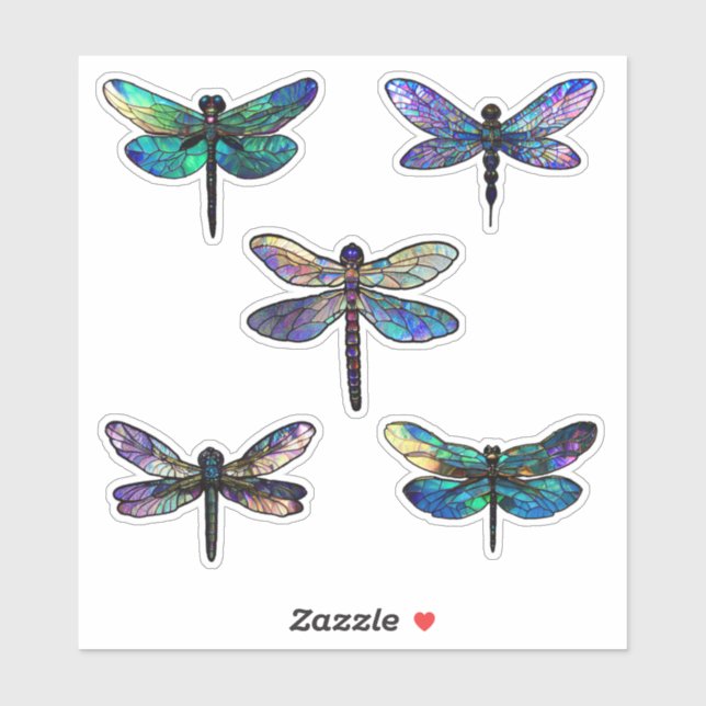 Sticker Dragonflies de verre (Feuille)