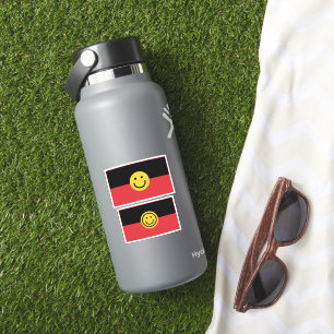 Sticker Drapeau aborigène australien avec visage sourire