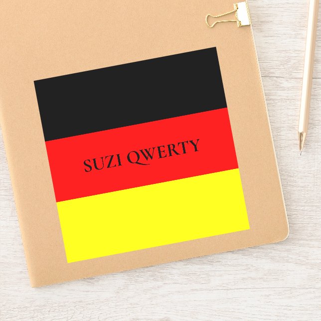 Sticker Drapeau allemand personnalisé (Carnet)