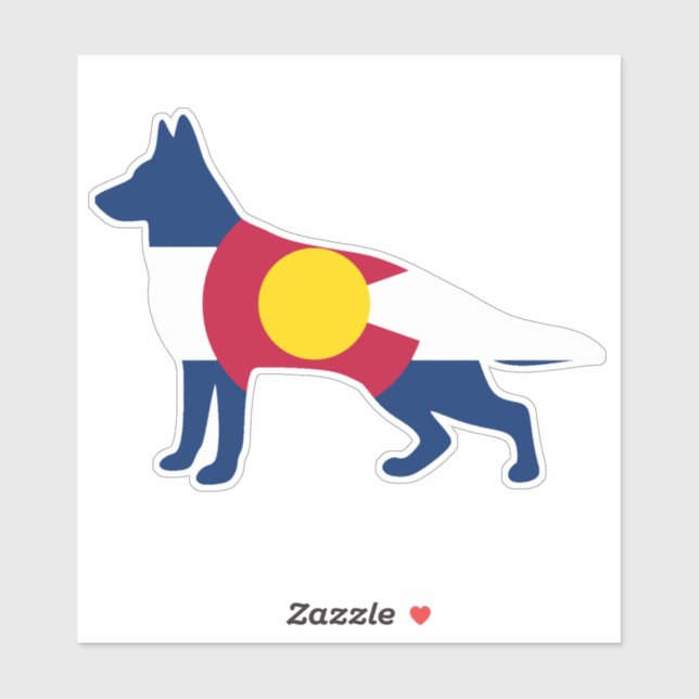 Sticker Drapeau allemand Shepard Colorado (Feuille)