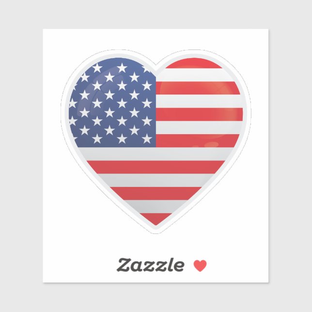 Sticker Drapeau America Love (Feuille)