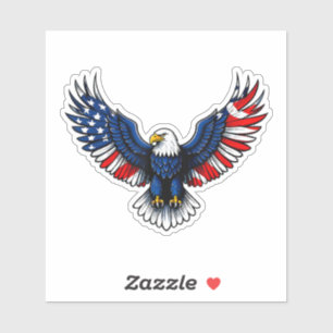Sticker Drapeau américain 4 juillet Aigle patriotique USA