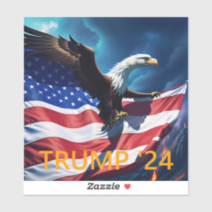 Sticker Drapeau américain Aigle TRUMP 2024
