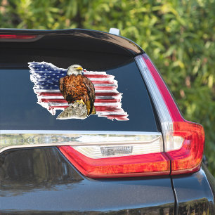 Sticker Drapeau américain de l'aigle chauve Patriotique