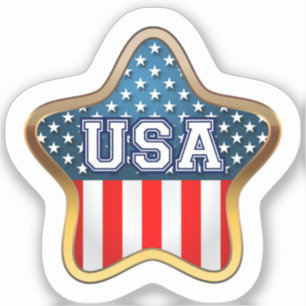 Sticker Drapeau américain en forme d'étoile