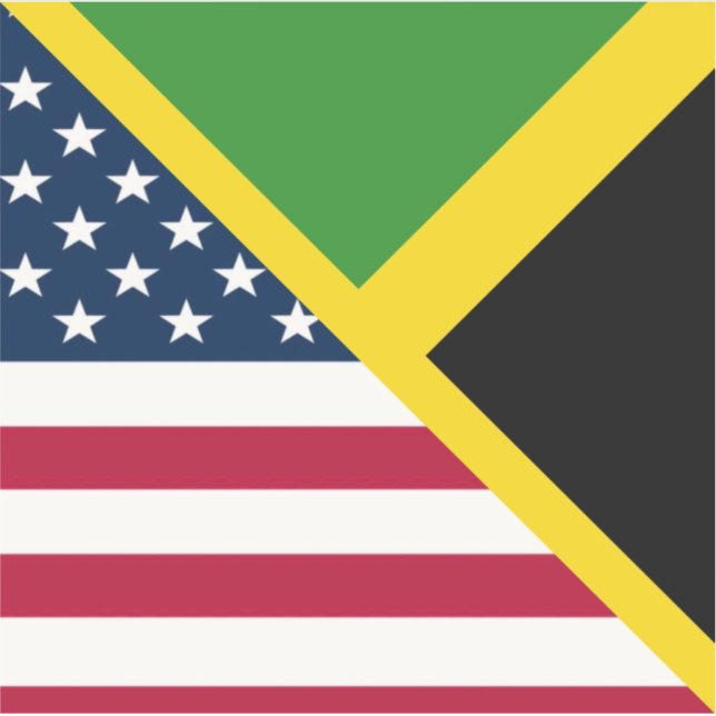 Sticker Drapeau américain jamaïcain | Jamaïque États-Unis (Devant)