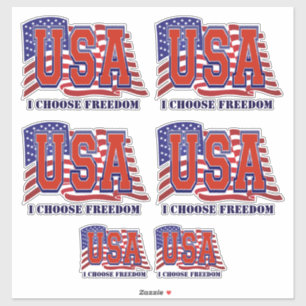 Sticker Drapeau américain Je choisis Liberté Patriotique