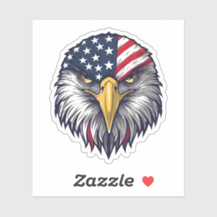 Sticker Drapeau américain Patriotique Bald Eagle USA Pride
