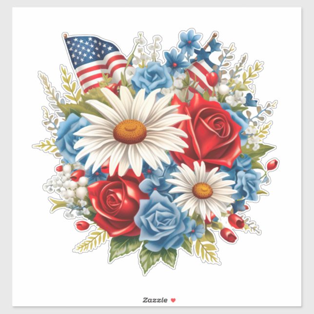 Sticker Drapeau américain patriotique fête de l'indépendan (Feuille)