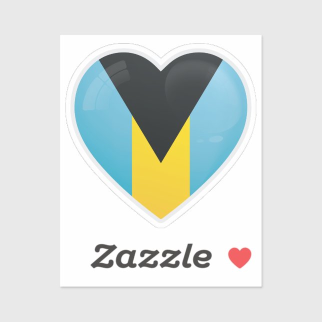 Sticker Drapeau amoureux des Bahamas (Feuille)