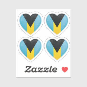 Sticker Drapeau amoureux des Bahamas