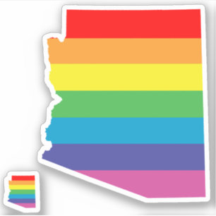 Sticker drapeau arc-en-ciel rayé de la fierté de l'arizona