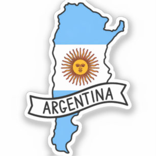 Sticker Drapeau Argentine Carte Patriotique Fierté Argenti