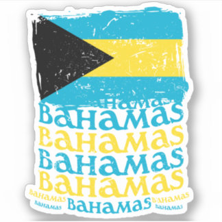 Sticker Drapeau Bahamas Vacances Croisière Bahamée