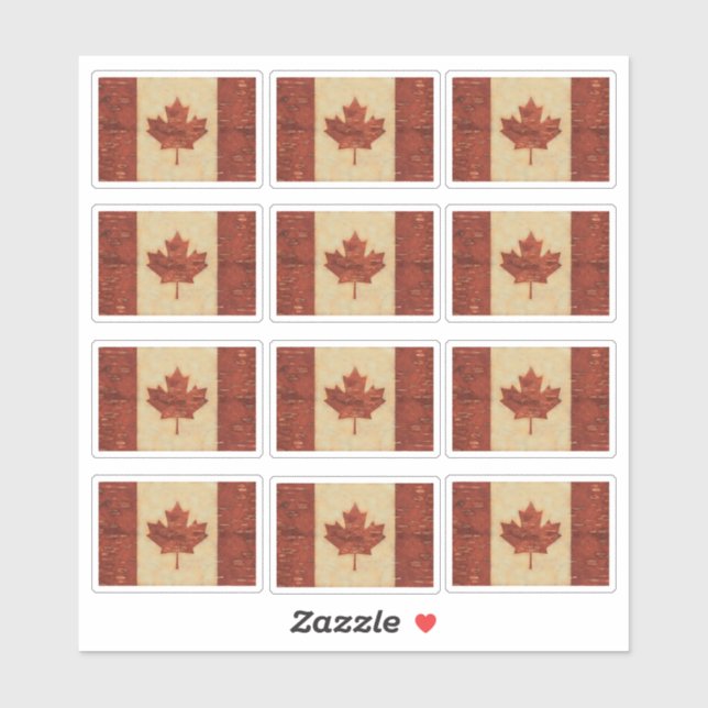 Sticker Drapeau Canadien écorce de bouleau (Feuille)