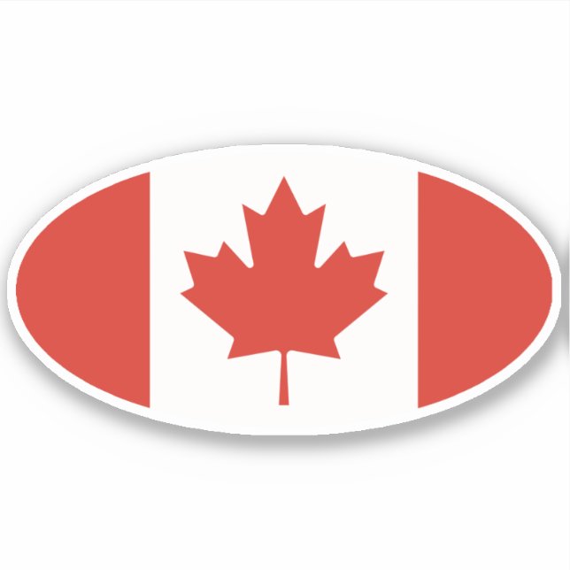 Sticker Drapeau canadien ovale (Devant)