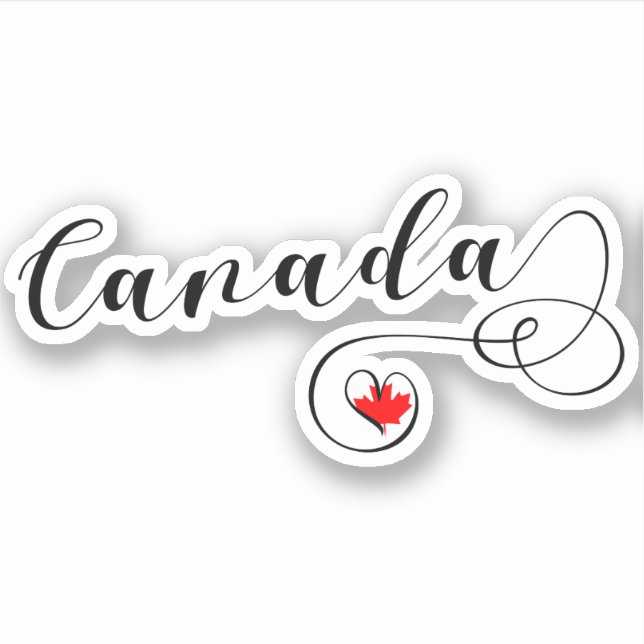 Sticker Drapeau cardiaque canadien Canada (Devant)