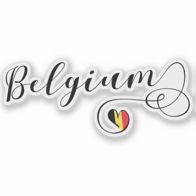 Sticker Drapeau cardiaque de Belgique (Devant)