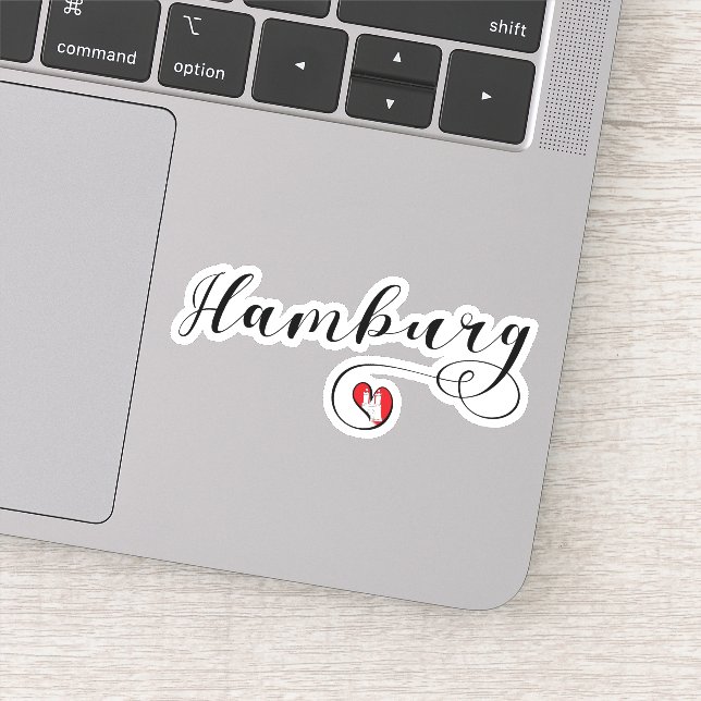 Sticker Drapeau cardiaque de Hambourg (Détail)