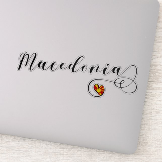 Sticker Drapeau cardiaque de Macédoine (Détail)