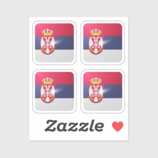 Sticker drapeau carré serbe