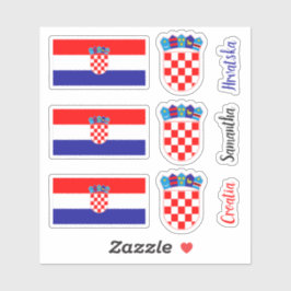 Sticker Drapeau Croate, Emblème Avec Nom Personnalisé Text