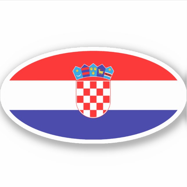 Sticker Drapeau croate ovale (Devant)