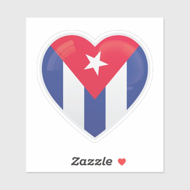 Sticker Drapeau Cuba Love (Feuille)